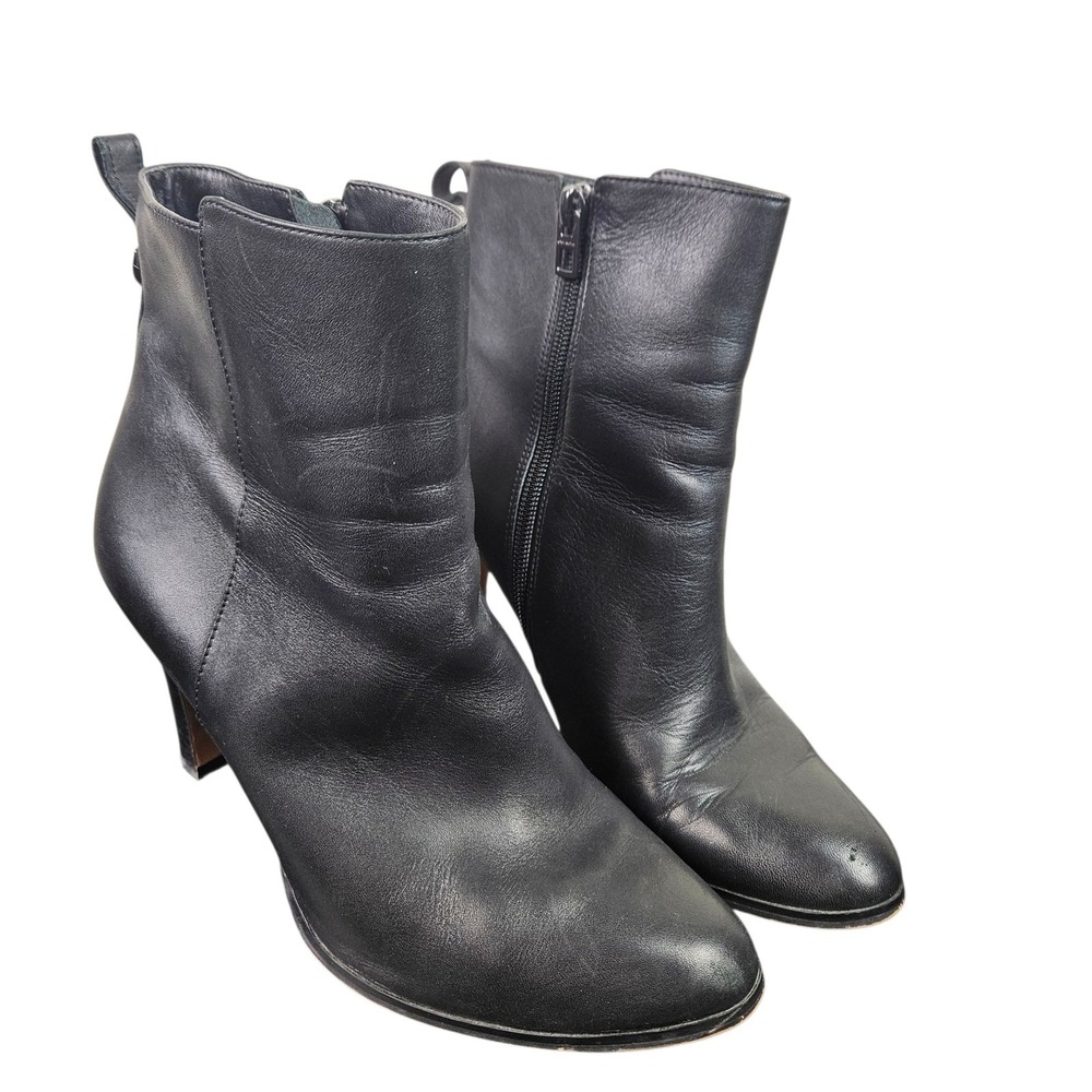 Coach Jemma‎ Black Leather Heeled Ankle Boots Size 9B